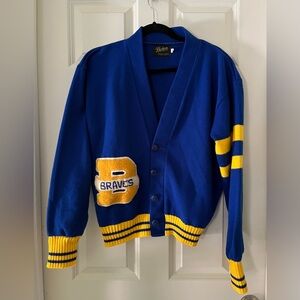Vintage Dehen Portland, Oregon  Letterman Sweater Cardigan Atlantic “Braves” M